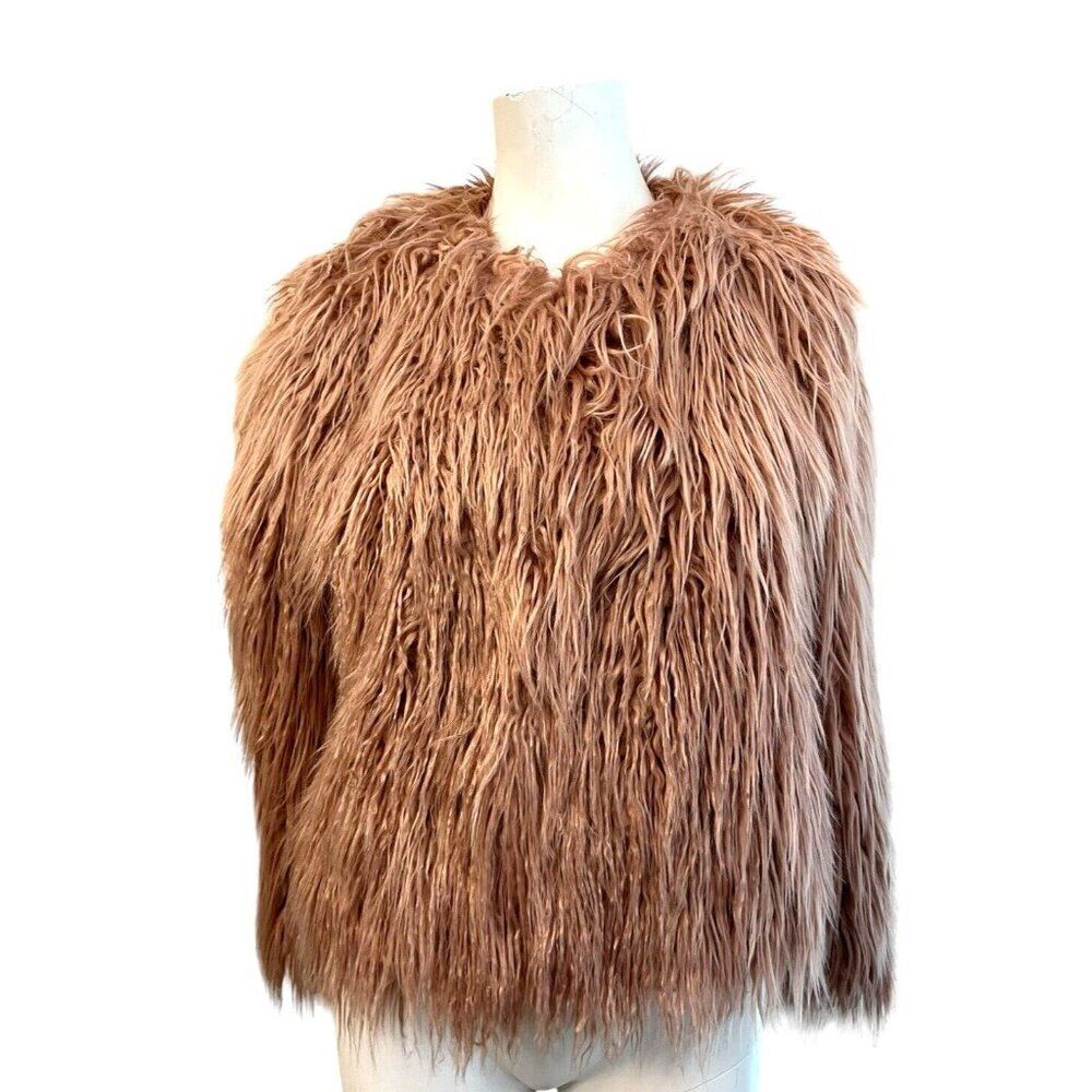 Shaggy Faux Fur Pea Coat